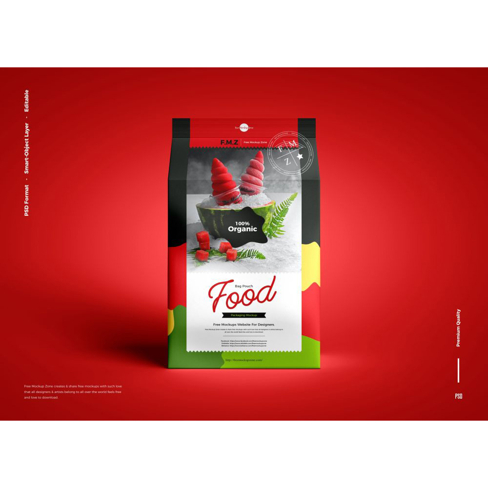 Stand Up Paper Zipper Pouch Bag With Customized Logo